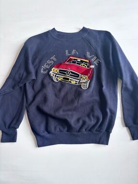 Vintage USA Car Sweatshirt Small 50 50 Graphic Crewneck